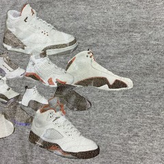 Vintage Nike Air Jordan T-Shirt Men Sz XL Sneaker History Y2K Graphic Tee Gray
