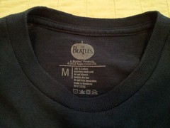 The Beatles T Shirt M Medium Logo John Paul George Ringo Apple Dark Blue INV375