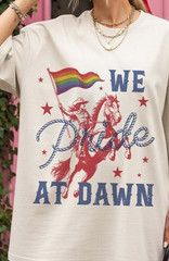 We Pride At Dawn T-shirt, Lesbian Cowgirl Shirt