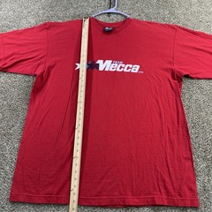 Vintage Mecca 90s T Shirt Size XXL Hip Hop Logo Red Made in USA