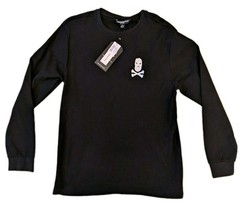 Crooks & Castles Mens Large Black Heavyweight Waffle Long Sleeve Tee NWT