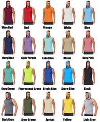 Men’s Hoodie Sleeveless Muscle Shirts Gym Workout Casual Running Sport Summer T