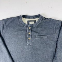 LL Bean Henley Waffle Knit Shirt Gray Thermal Lined Men’s Size XXL Tall