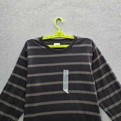 Old Navy Men Shirt L Black Striped Long Sleeve NWT