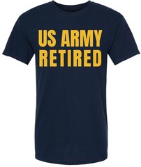 US Army Retired Printed T-Shirt USA Military American Veteran Short Sleeve