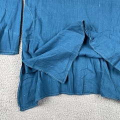 Traditional Indian Bohemian Relaxed Fit Shirt Dark Teal Blue L/XL Thin Knit