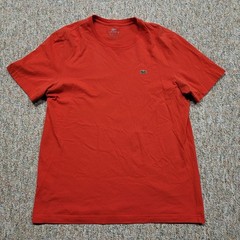Lacoste Shirt Mens Size 6 XL Red Short Sleeve Cotton Logo Tee Preppy Casual