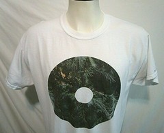 EUC!! JAZ Modern Circle Nature Tree Branches Graphic White T Shirt Men Size L
