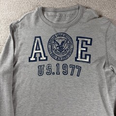 American Eagle Outfitters Long Sleeve Thermal Knit Shirt Gray Men’s Size XXL
