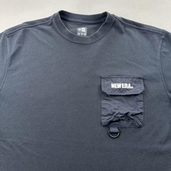New Era T-Shirt Mens XS Black Utility D-Ring Cargo Pocket Oversized Short Sleeve