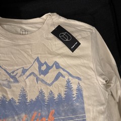 Original Use Men’s High Sierras California Graphic Tee Beige Long Sleeve Large