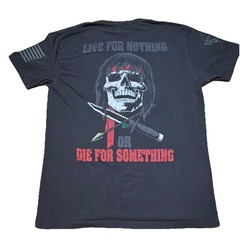 Warrior XII Black Skull “Live for Nothing or Die for Something” Tee Sz L