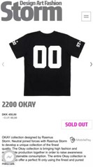 Men Designed Art Fashion Storm 2200 Okay Ramus Storm Sold Out Large Black Shirt