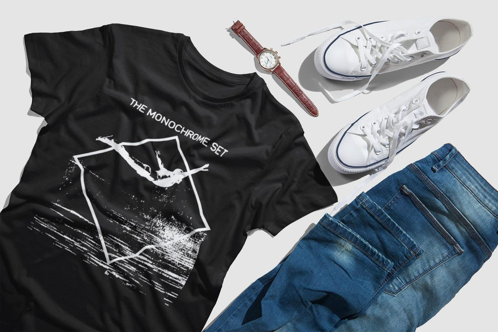 Monochrome set T shirt screen print short sleeve shirt cotton