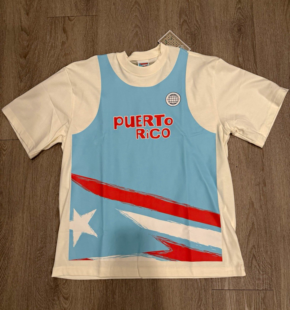 Puerto Rico Jersey Benito Jersey Fan Shirt Light Blue White Red Residency Merch