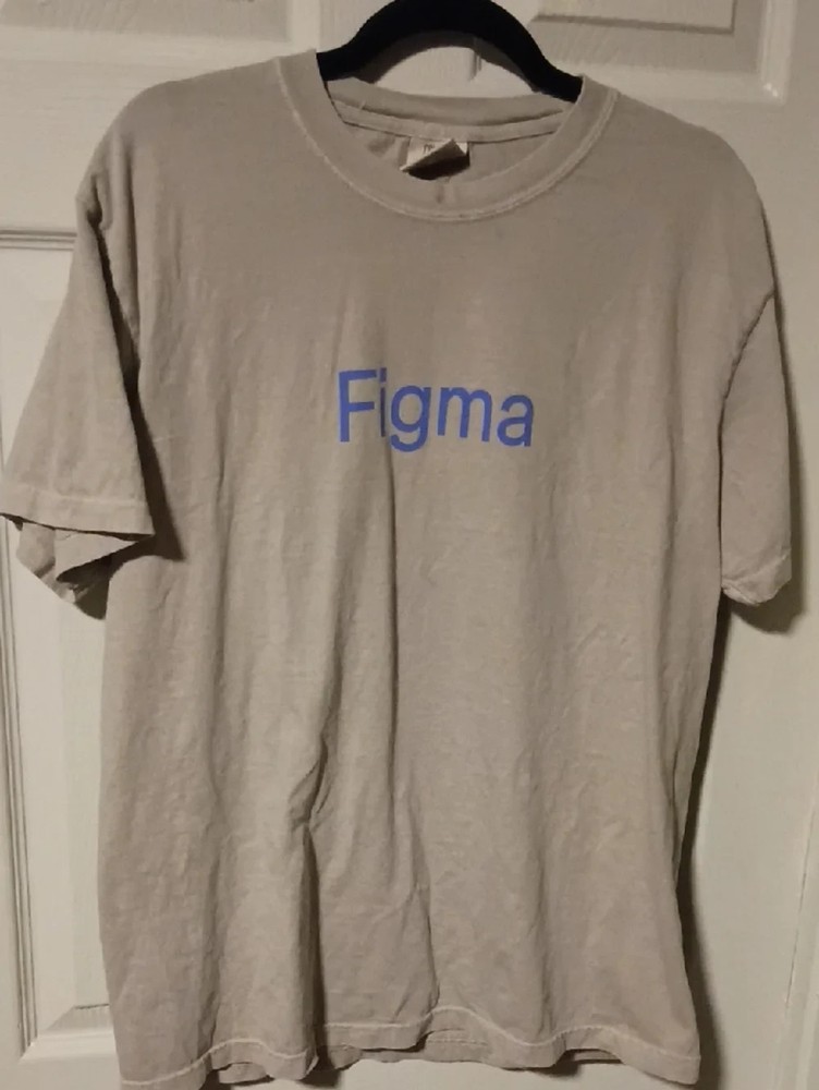 Comfort Colors Beige Short-Sleeve Tee with Blue “Figma” Print