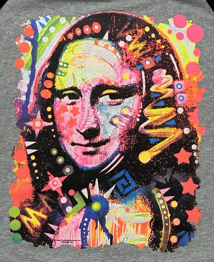 Shaka Active Men’s Medium Raglan T-Shirt Graffiti Mona Lisa Hip Hop Graffiti