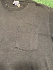 Vintage 90s BVD Black Blank Pocket T-Shirt Size Large Made In USA FADED