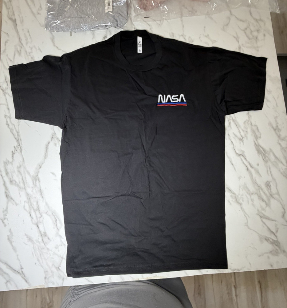 Zuni Sportswear NASA Embroidered Logo Black Men’s XL Short Sleeve Crew Tee