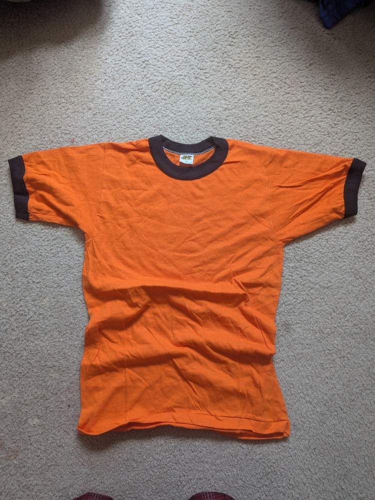 Dead Stock Never Used Single Stitch Russell 70s vintage X small Ringer t shirt