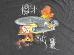 Star Trek T-Shirt Movie Promo 2009 Captain James Kirk Spock Romulan Nero Sz 2XL
