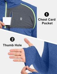 Men’s Long Sleeve Quick Dry Lightweight Running Exercise Sports T-Shirt Top B…
