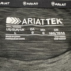 ARIAT TEK Men’s Large Short Sleeve Shirt Black USA, Free Shipping!