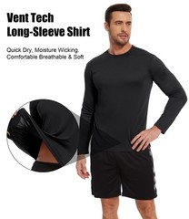 7 Pack Men’s Dry Fit Workout Long Sleeve Shirts Athletic Sports Gym Running Q…