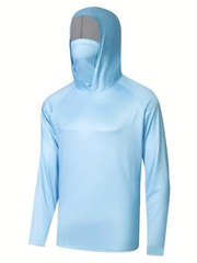 Hoodie Face Mask Long Sleeve T- Shirt 100% Polyester Material for UV Protection