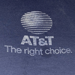 Vtg T Shirt Large Screen Stars 80s Single Stitch Blue AT&T Phone TeleCom Globe d