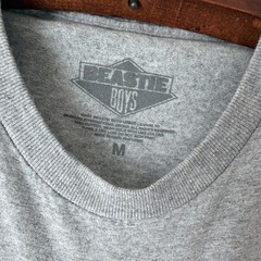 Beastie Boys Square Graphic Print Cotton T-Shirt Gray Crew Neck Short Sleeve M