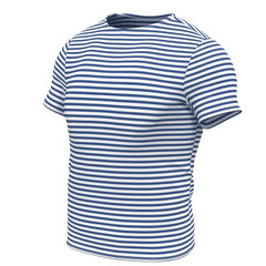 Striped TShirt Light Blue Short Sleeved Original Telnyashka Тельняшка (L)