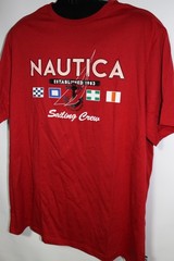 NAUTICA MEN’S S/S RED GRAPHIC T-SHIRT SZ: 2XL 2X XXL NWT