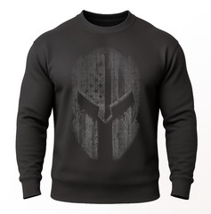 American Flag Spartan Helmet Sweatshirt | Patriotic Warrior Crewneck