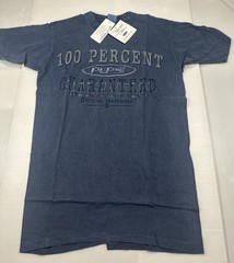 Vtg USA 90s 100% Satisfaction Guaranteed Pepsi T-Shirt S M Embroidered Blue ￼