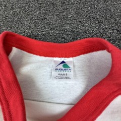 Vtg Augusta Sportswear Shirt Mens S White Stacking Cars Graphic Ringer Jersey