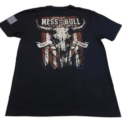 Jedco Mess With The Bull USA Flag Graphic T Shirt Men M Black NWT