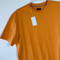 Left Coast Tee T-Shirt Mens Medium Orange 100% Peruvian Cotton Luxury Basic