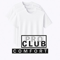 3 PACK PRO CLUB COMFORT T-SHIRT MENS BLACK &WHITE PLAIN BASIC S-3XL