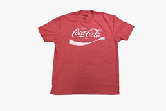 Coca Cola Mens Enjoy Coke Distressed Print Red Heather Shirt New 2XL