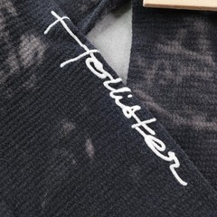 Hollister Shirt Medium Black Gray Dye Waffle Knit Thermal Must Have Collection