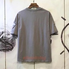 Men’s Punk Rock Distressed T-Shirt Safety Pin Hollow Out High Street Hip Hop Top