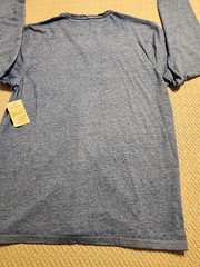 Lucky Brand Venice Burnout Mens M Long Sleeve Henley Shirt Blue NWT