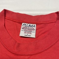 Vintage Pluma Heavyeight T-Shirt Men’s Large Red Orange USA Made Blank Hipster