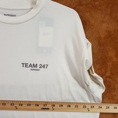 REPRESENT Shirt Mens Large Cream Pullover Crew Team 247 T-Shirt Tee