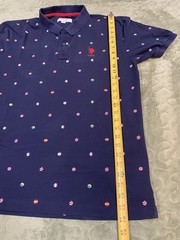 U.S. POLO ASSN. USPA Printed Country Flags, Cotton Blend Slim Fit Mens Polo XL