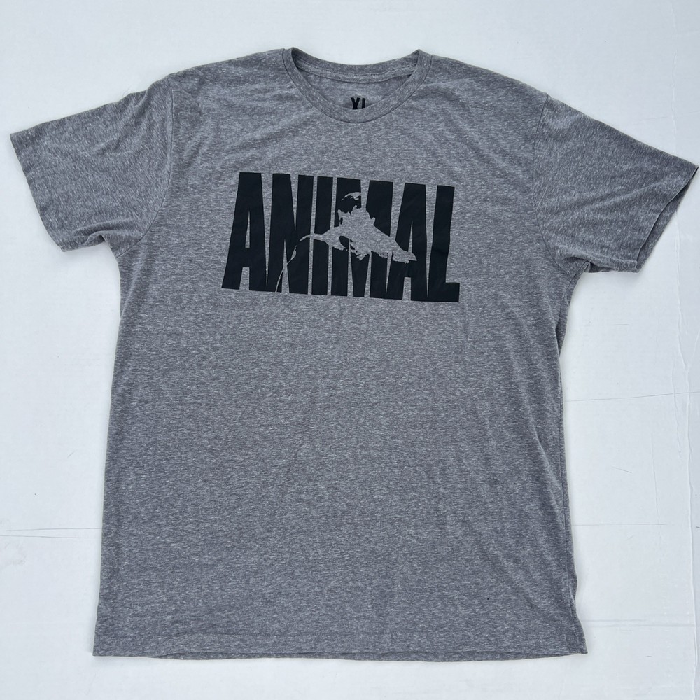 VTG Animal Pak “Built Not Born” Men’s Y2K Gray XL Soft T-Shirt Tee Bodybuilding
