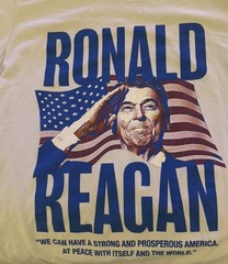 Ronald Reagan Salute Patriotic, American Flag Republican Fan T Shirt Tee
