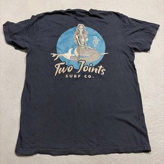 Two Joints Surf Co Shirt Mens Medium Skeleton Mermaid Pocket Tee Graphic Black