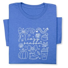 Cozy Season Fall Doodle T-Shirt, Pumpkin Coffee Autumn Graphic Tee